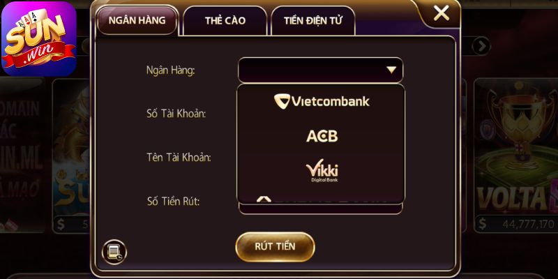 Các bước rút tiền cơ bản